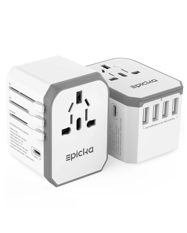 Epicka universal world travel adapter with USB-C and multiple USB ports
