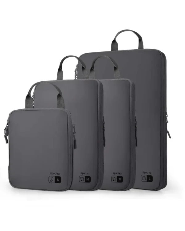 Epicka grey packing cubes set S M L travel organizers